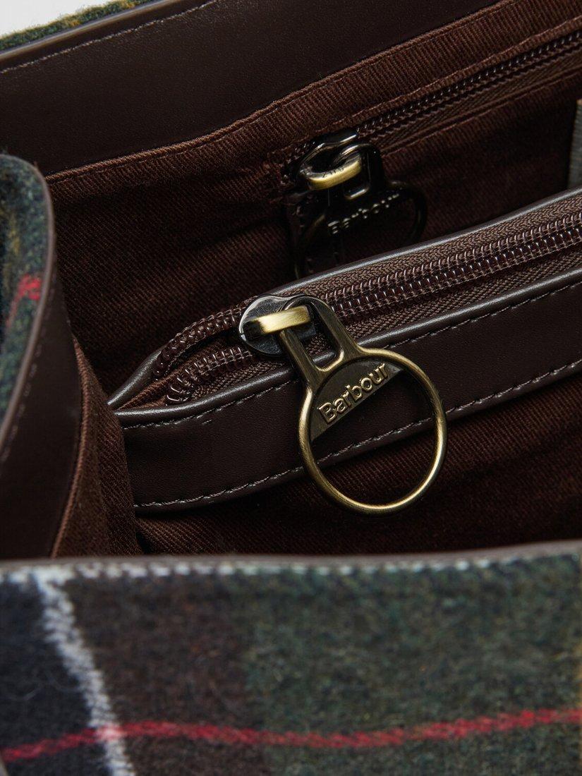 Product image 8 of 11, which shows Barbour Turnberry Tartan Tote Bag, Green/Multi