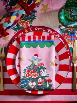 Eleanor Bowmer Fabulously Festive Christmas Tree Cotton Napkins, Set of 4, Multi - view 2, Multi