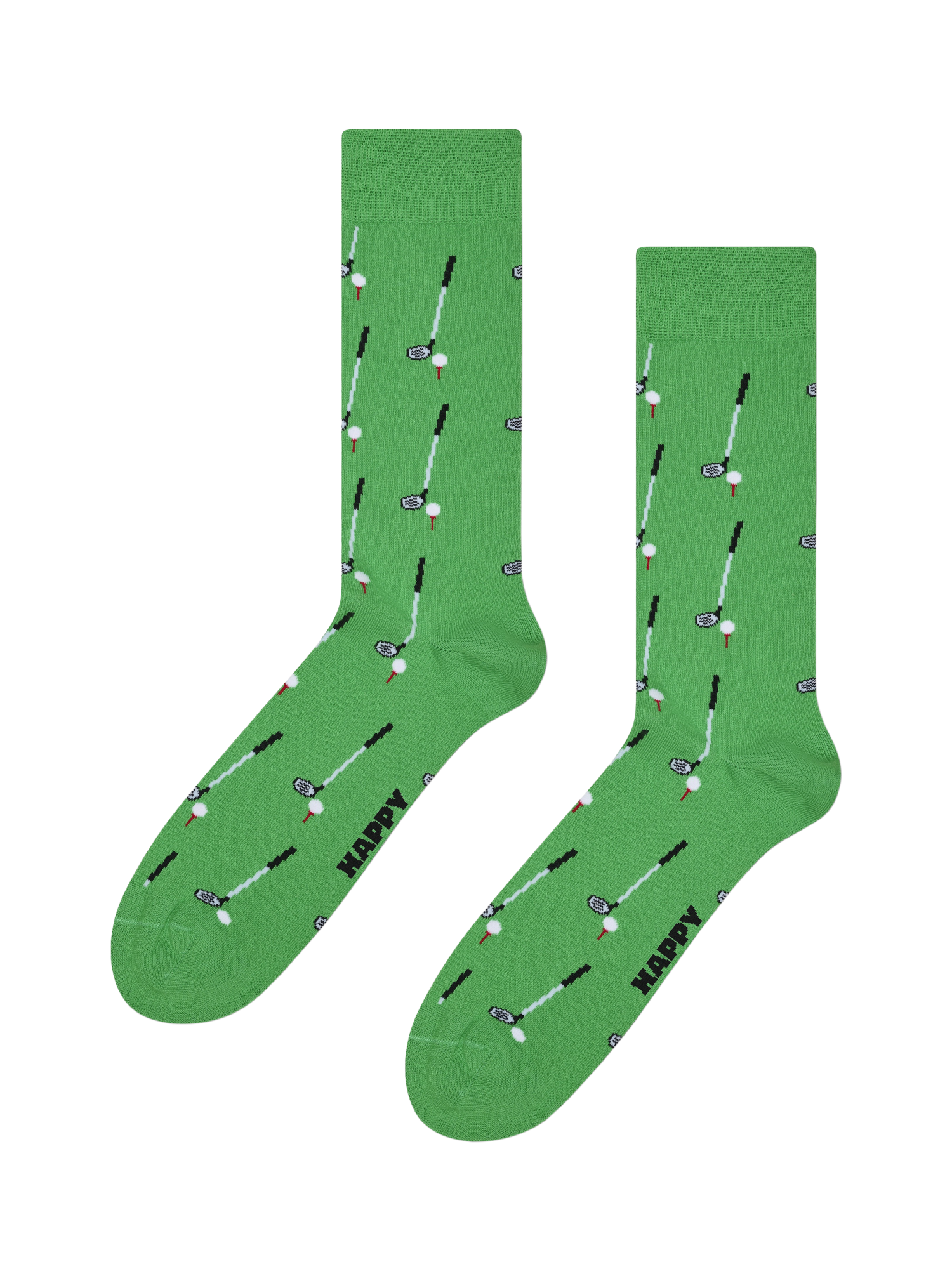 Product image 2 of 5, which shows Happy Socks Lite Golf Socks, Pack of 3, Green