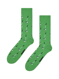 Happy Socks Lite Golf Socks, Pack of 3, Green - view 2, Green