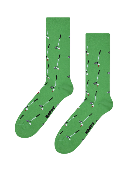 Happy Socks Lite Golf Socks, Pack of 3, Green - view 2, Green