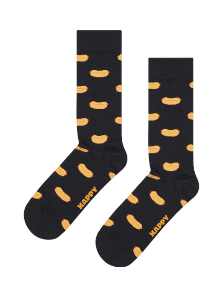 Happy Socks Lite Hot Dog Socks, Pack of 3, Black Multi - view 2, Black Multi