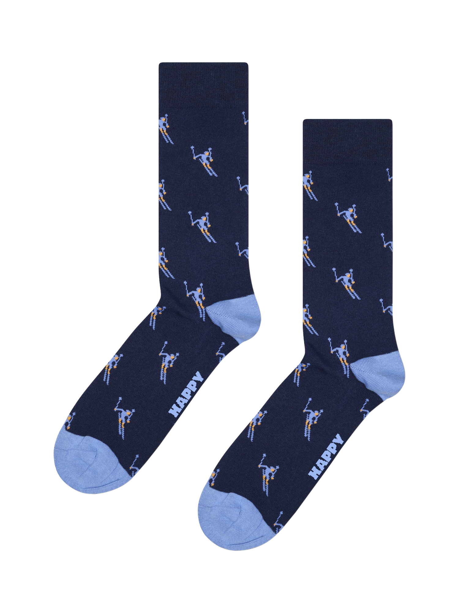 Product image 2 of 7, which shows Happy Socks Lite Ski Socks, Pack of 5, Blue Multi