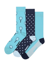 Happy Socks Lite Tennis Socks, Pack of 3, Turquoise