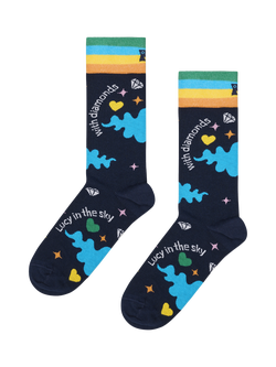 Happy Socks Beatles Lucy in the Sky Socks, Navy/Multi, Navy/Multi