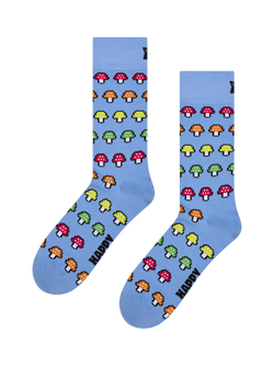 Happy Socks Mushroom Socks, One Size, Light Blue, Light Blue