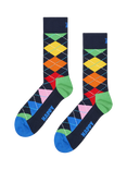 Happy Socks Argyle Sock, One Size, Navy Multi