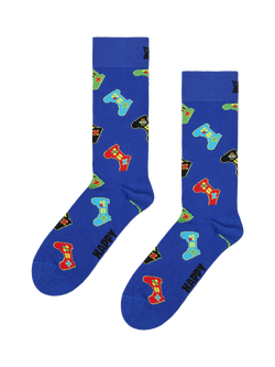 Happy Socks Game Controller Socks, One Size, Blue, Blue