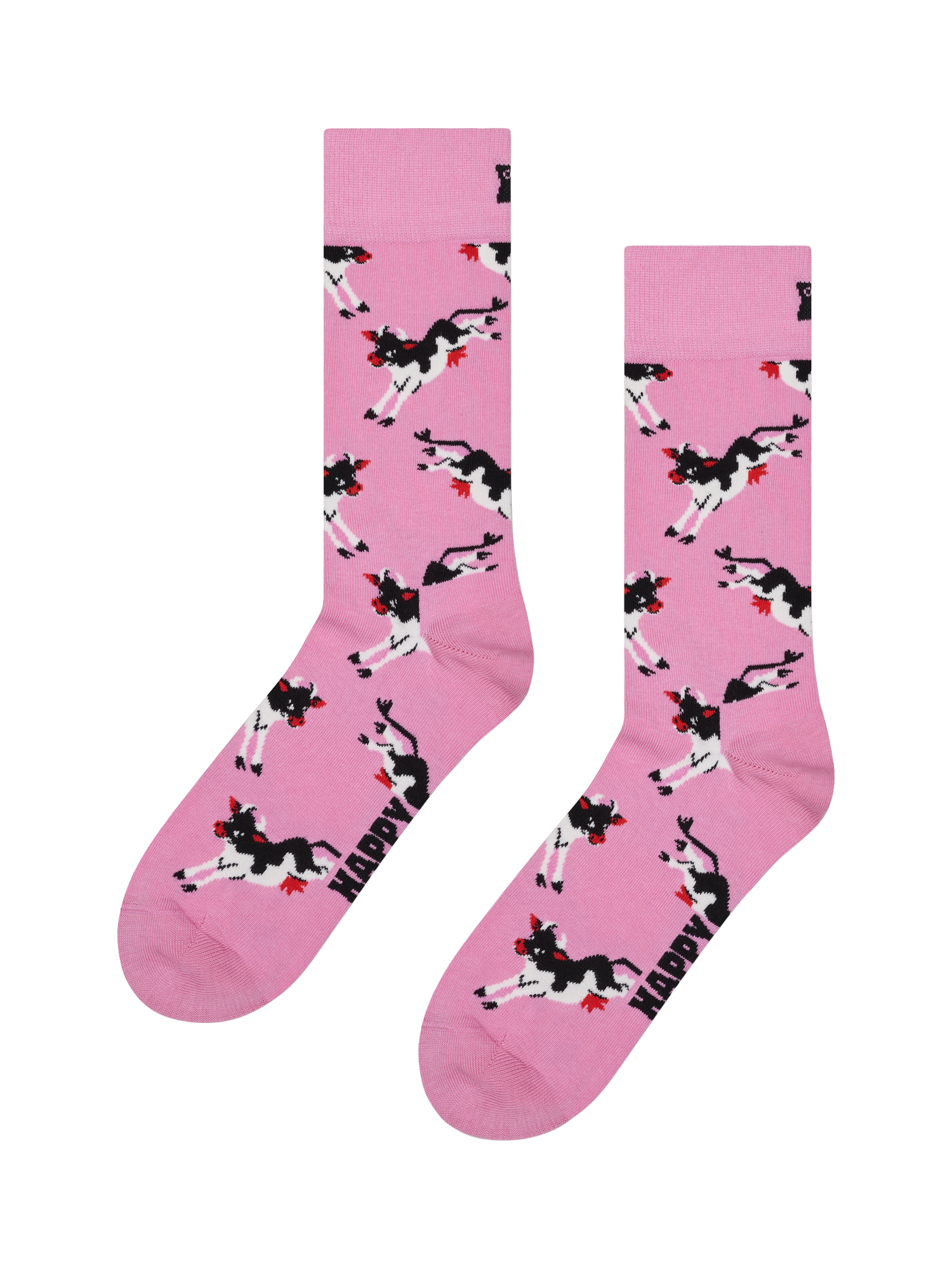 Product image 1 of 3, which shows Happy Socks Happy Cow Socks, One Size, Pink