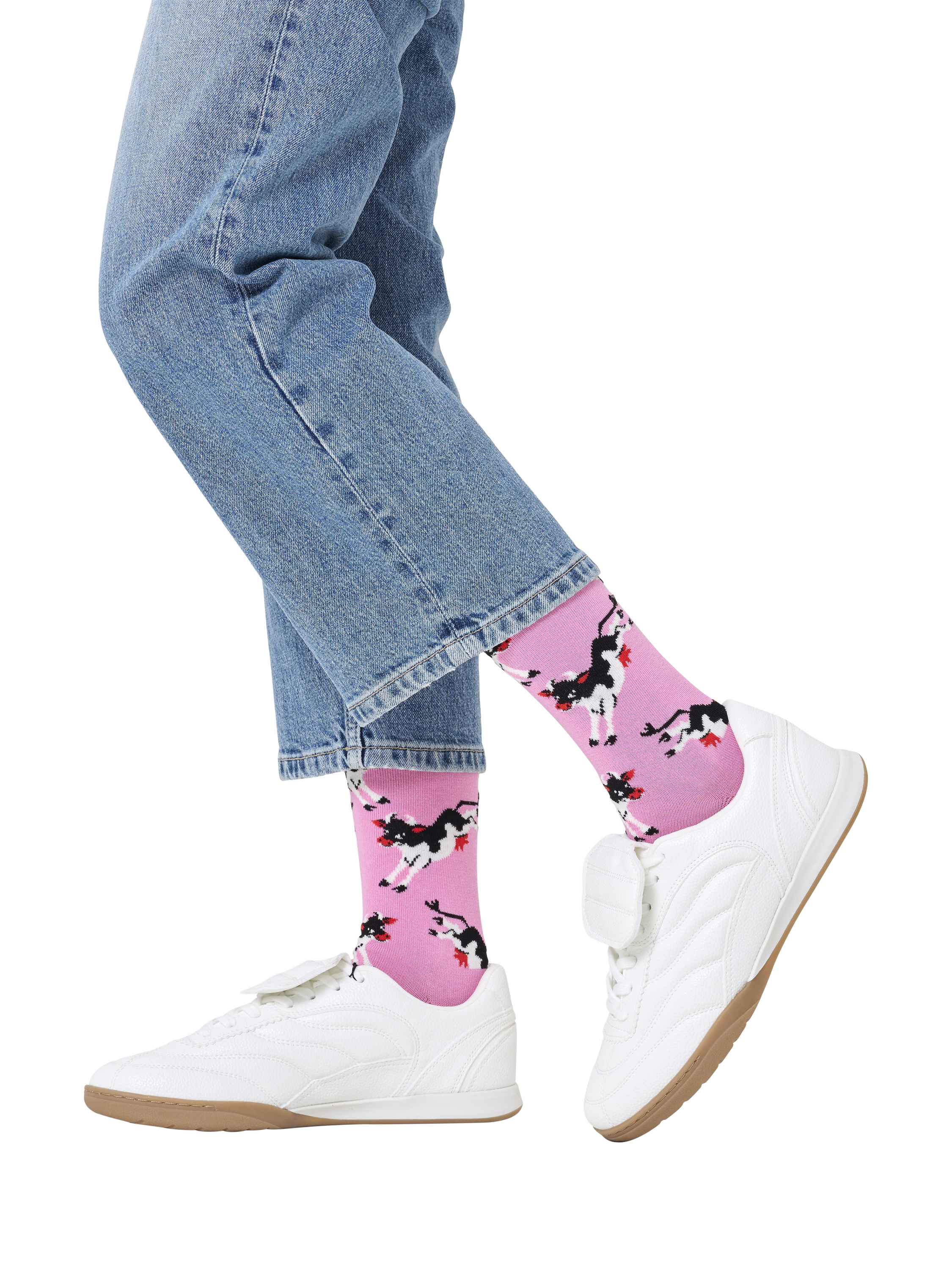 Product image 3 of 3, which shows Happy Socks Happy Cow Socks, One Size, Pink