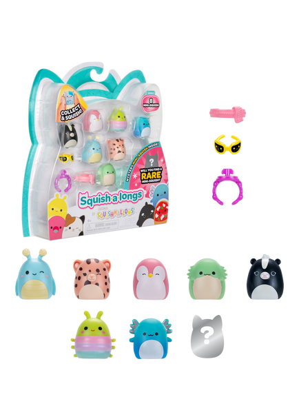 Squishmallows Squish-a-longs Mini-Squish, Style 1/Wave 3, Pack of 8, Multi