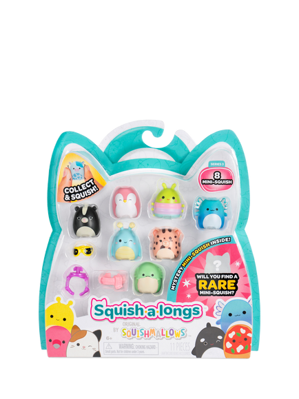 Squishmallows Squish-a-longs Mini-Squish, Style 1/Wave 3, Pack of 8 - view 2, Multi