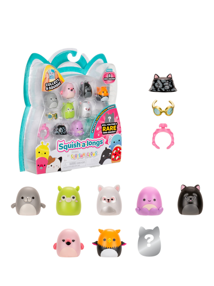 Squishmallows Squish-a-longs Mini-Squish, Style 3/Wave 3, Pack of 8, Multi