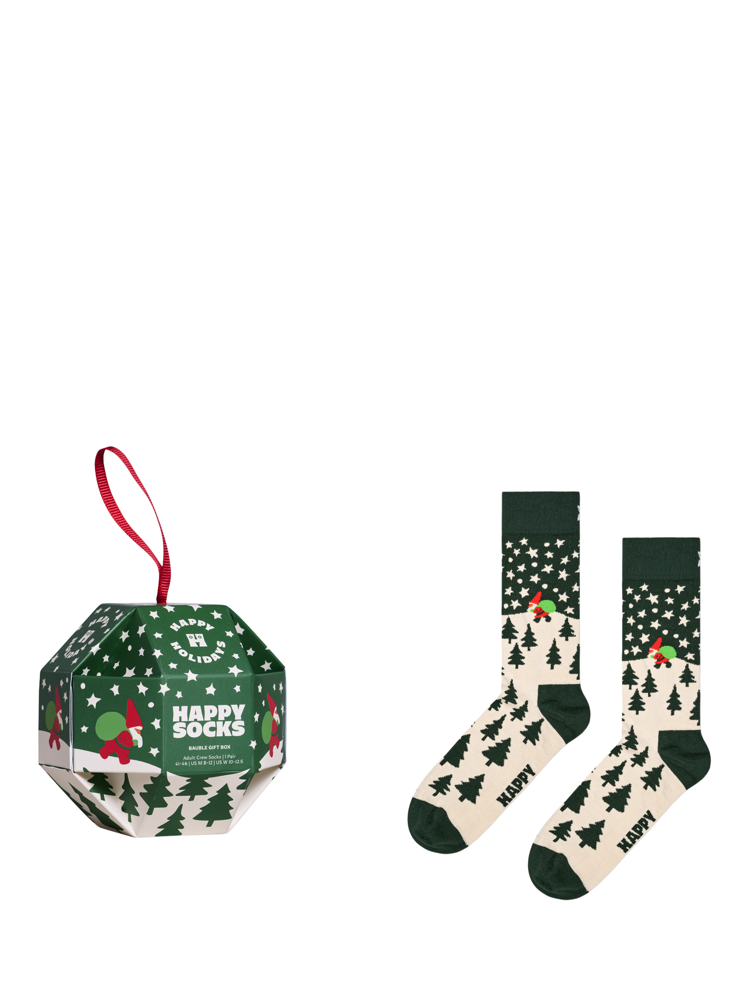 Happy Socks Snow Globe Gift Box, Dark Green