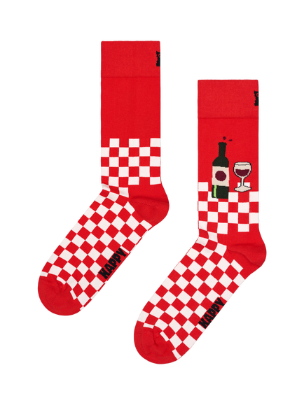 Happy Socks Wine Socks Gift Box, Pack of 2, One Size, Navy Multi - view 2, Navy Multi