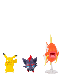 Pokémon Pikachu, Zorua & Magikarp Battle Figure Set, Pack of 3, Multi