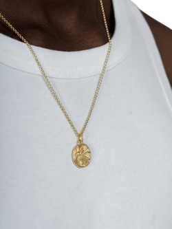 Dower & Hall St. Michael Talisman Necklace, Gold - view 2, Gold