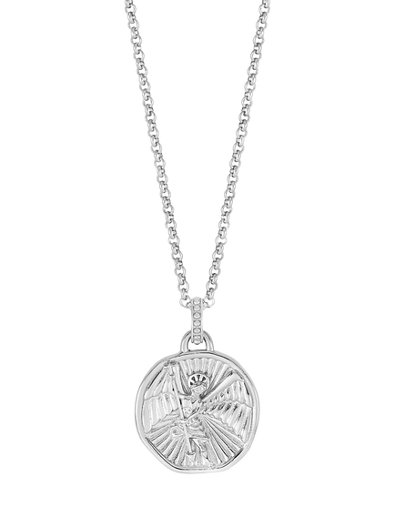 Dower & Hall St. Michael Talisman Necklace, Silver, Silver
