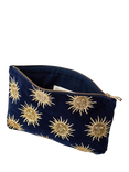 Elizabeth Scarlett Sun Goddess Velvet Pouch, Navy