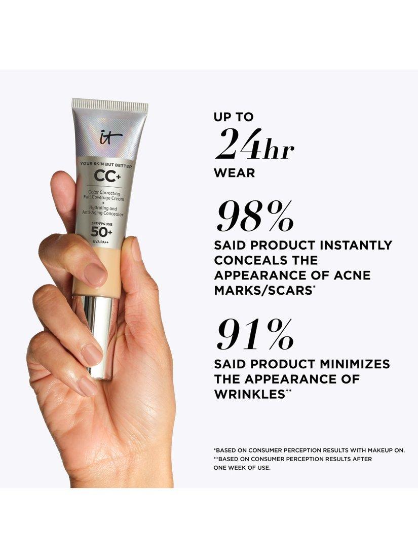 Product image 7 of 9, which shows IT Cosmetics Your Skin But Better CC+ Cream with SPF 50 Travel Size, Tan