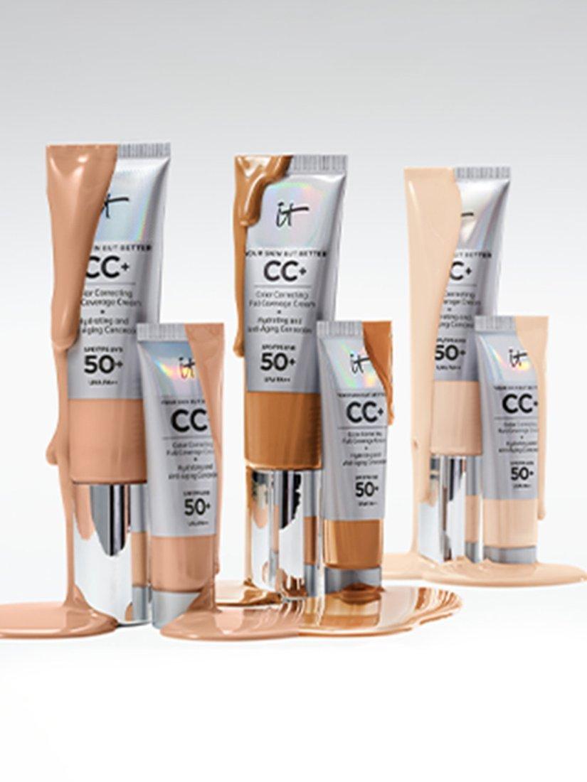 Product image 9 of 9, which shows IT Cosmetics Your Skin But Better CC+ Cream with SPF 50 Travel Size, Tan