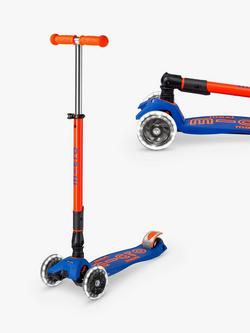Micro Scooters Maxi Deluxe Neon Foldable LED Scooter, Blue/Orange