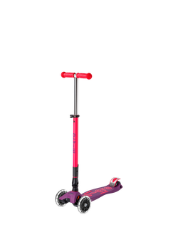 Micro Scooters Maxi Deluxe Neon Foldable LED Scooter, Purple/Pink