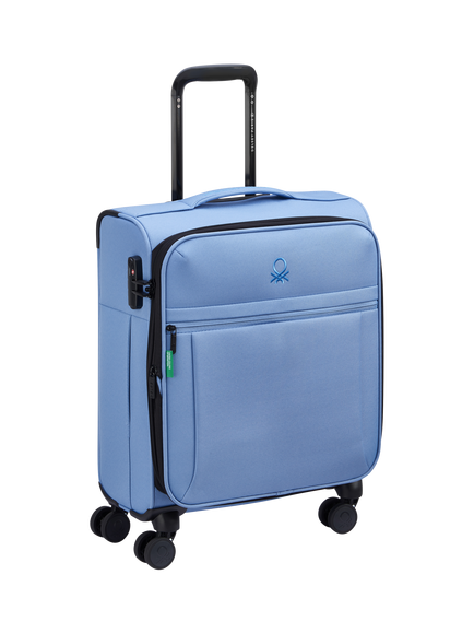 Benetton BE Soft-Side 55cm 4-Wheel Cabin Case - view 2, Light Blue
