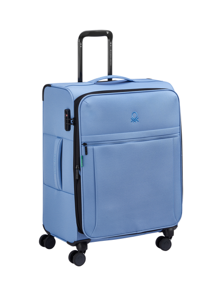 Benetton BE Soft-Side 66cm 4-Wheel Medium Suitcase, Light Blue