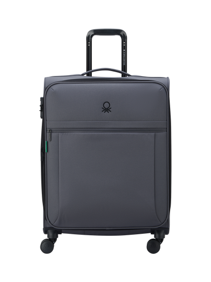 Benetton BE Soft-Side 66cm 4-Wheel Medium Suitcase, Anthracite