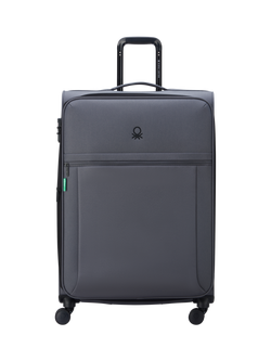 Benetton BE Soft-Side 76cm 4-Wheel Large Suitcase, Anthracite