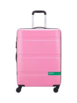 Benetton NOW Hard-Side 66cm 4-Wheel Medium Suitcase, Pink