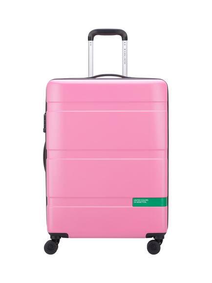 Benetton NOW Hard-Side 66cm 4-Wheel Medium Suitcase, Pink