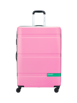 Benetton NOW Hard-Side 76cm 4-Wheel Large Suitcase, Pink