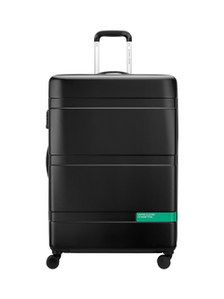 Benetton NOW Hard-Side 76cm 4-Wheel Large Suitcase, Black