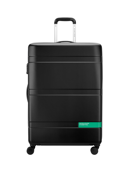 Benetton NOW Hard-Side 76cm 4-Wheel Large Suitcase, Black
