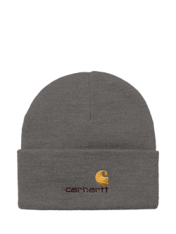 Carhartt WIP American Script Beanie Hat, Porphyry, Porphyry