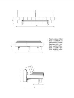 Innovation Living Ripple Sofa Bed, Avella Sand 280 - view 2, Avella Sand 280