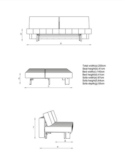 Innovation Living Ripple Sofa Bed, Avella Sand 280 - view 2, Avella Sand 280