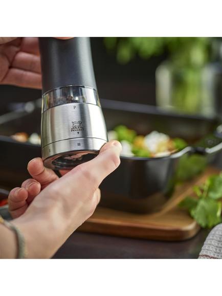 Peugot Daman u'Select Electric Salt and Pepper Mills, Black/Silver - view 2, Black And Silver