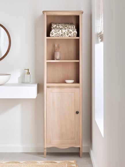 John Lewis Heritage Bathroom Tallboy, Ash Wash - view 2, White Wash