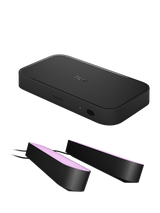 Philips Hue Play HDMI Sync Box 8K with 2 White and Colour Ambiance Play Light Bars, Black