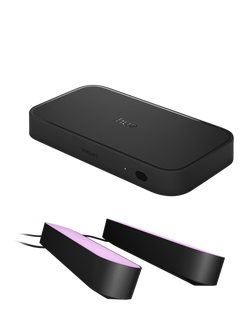 Philips Hue Play HDMI Sync Box 8K with 2 White and Colour Ambiance Play Light Bars, Black, Black