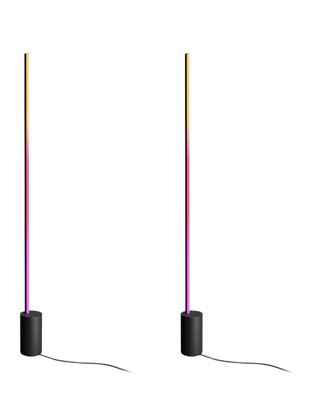 Philips Hue Signe Gradient Floor Lamp, 2550 Lumens, Pack of 2, Black, Black