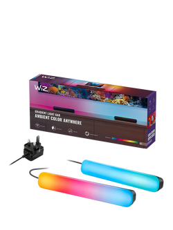WiZ Gradient Adjustable Colour Changing Light Bar, Pack of 2, Black, Black