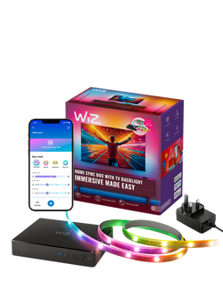 WiZ HDMI Sync Box with TV Backlight Light Strip for 55”-65” TVs, Black, Black