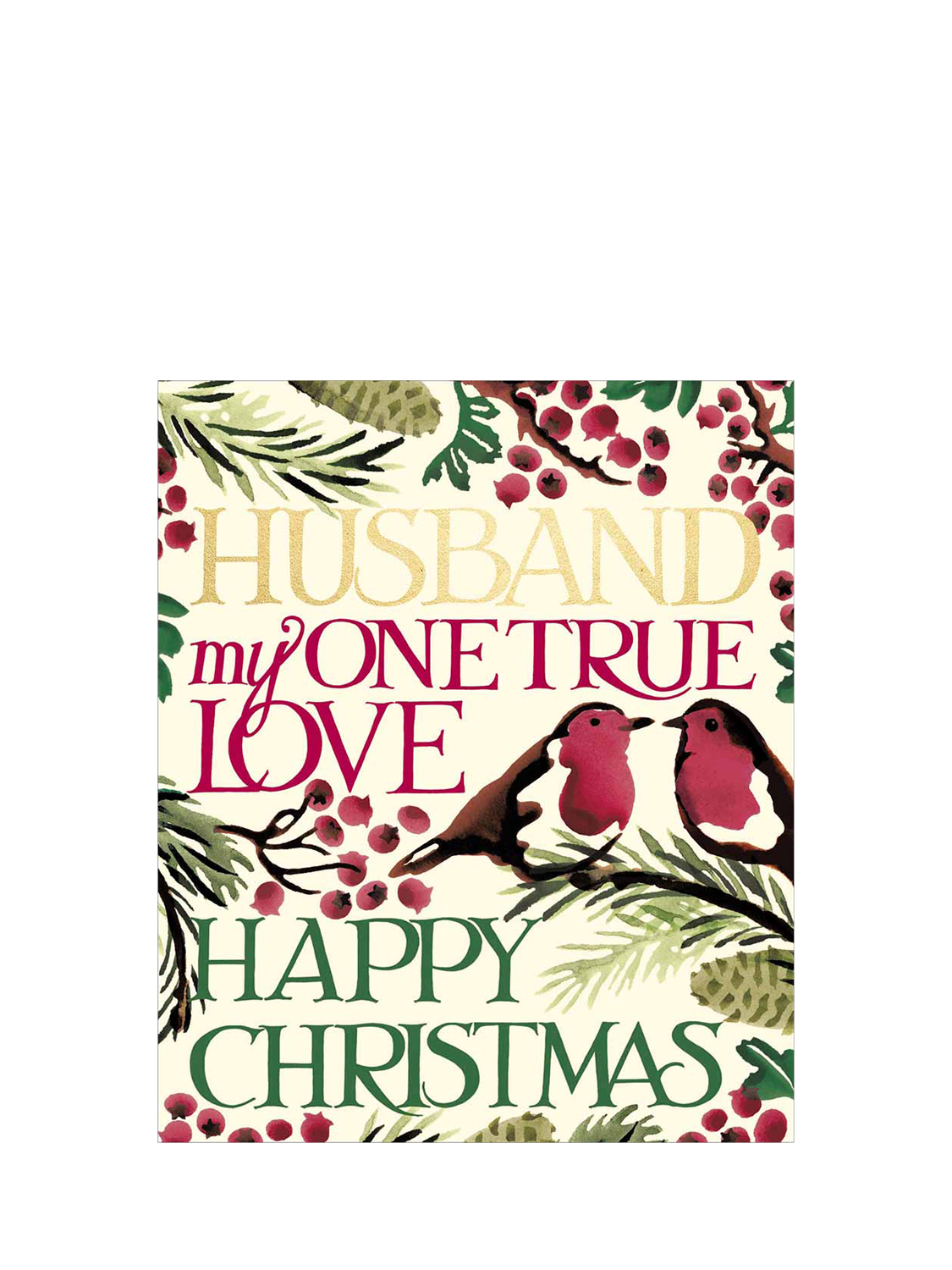 Emma Bridgewater Two Robins Husband Christmas Card