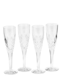 Royal Doulton Highgate Cut Crystal Champagne Glass Flute, Set of 4, 140ml, Clear, Clear