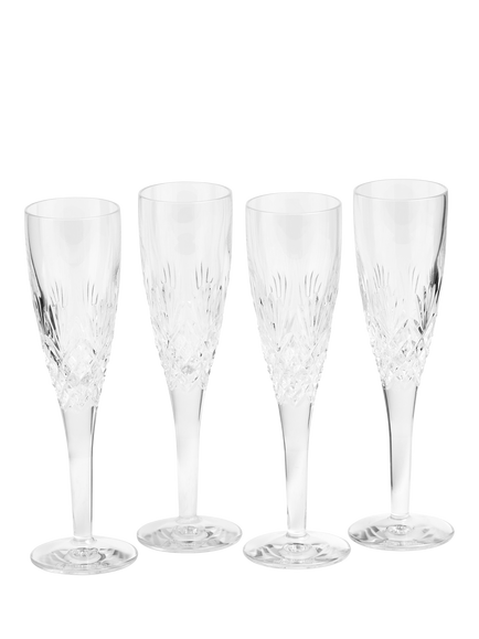 Royal Doulton Highgate Cut Crystal Champagne Glass Flute, Set of 4, 140ml, Clear, Clear