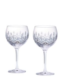 Royal Doulton Ashmere Cut Crystal Glass Gin Balloon Glass, Set of 2, 470ml, Clear, Clear